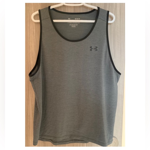 Under Armour grey heatgear sleeveless shirt (Large) - Picture 1 of 4
